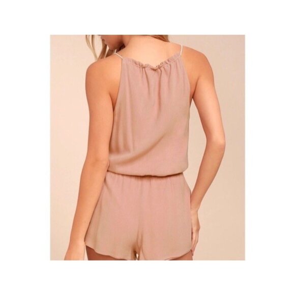 Lulus Romper L Barcelona Beauty Blush Pink Embroidered Floral Tassel Boho Beach - Picture 2 of 11